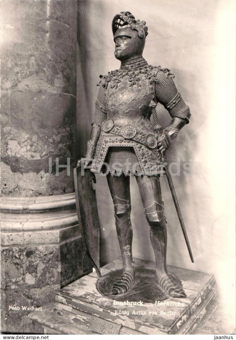 Innsbruck - Hofkirche - Konig Artus von England - Church - interior - statues - 87260 old postcard - Austria - unused - JH Postcards