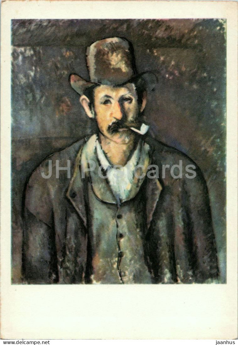 painting by Paul Cezanne - Man with a Pipe - L' Homme a la Pipe - French art - 129 - France - unused - JH Postcards
