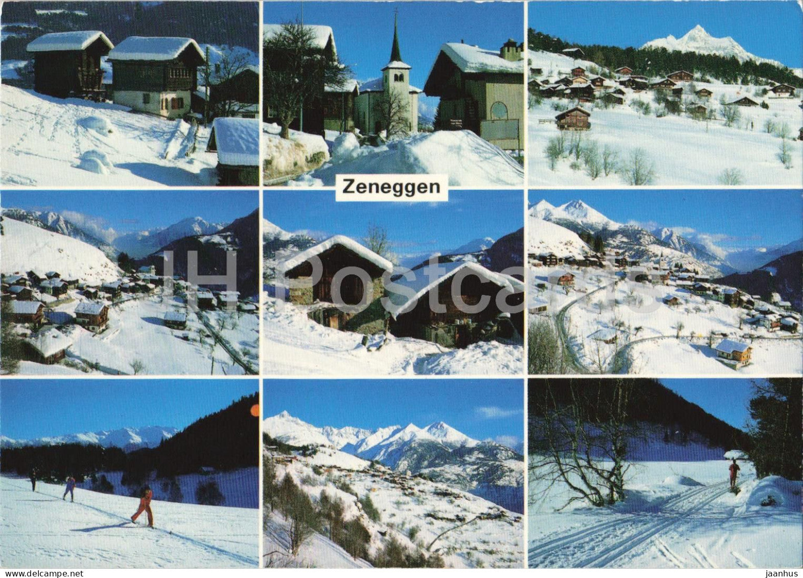 Zeneggen 1369 m Wallis - alpine village - mountains - multiview - 46760 - Switzerland - used - JH Postcards