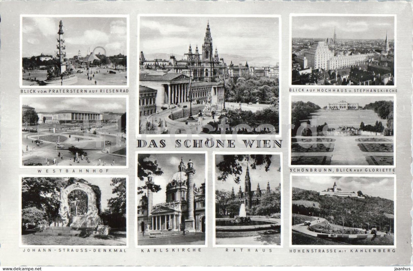 Wien - Vienna - Das Schone Wien - Westbahnhof - Rathaus - multiview - 1961 - Austria - used - JH Postcards