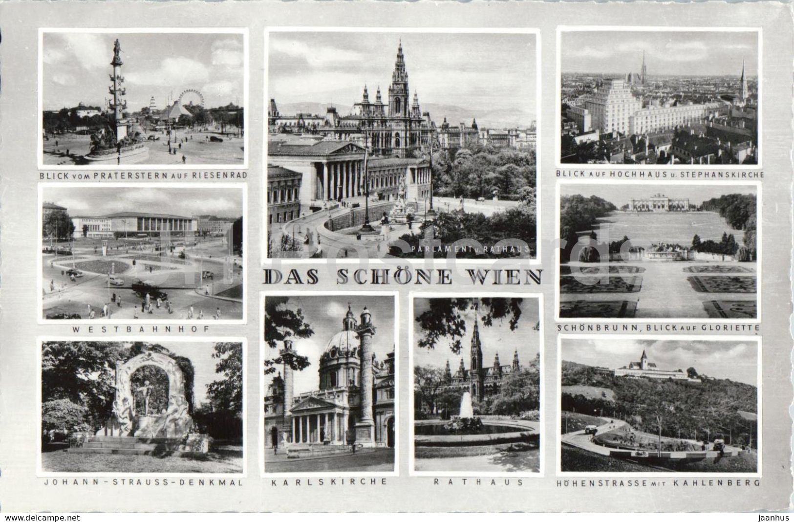 Wien - Vienna - Das Schone Wien - Westbahnhof - Rathaus - multiview - 1961 - Austria - used - JH Postcards