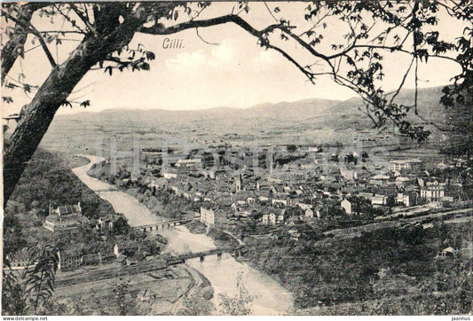 Cilli - Celje - town view - panorama - ZENSURIERT - old postcard - 1917 - Slovenia - used - JH Postcards