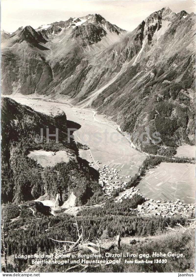 Langenfeld mit Brand u. Burgstein - Otztal i. Tirol - 13630 - 1966 - Austria - used - JH Postcards