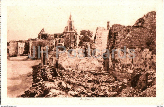 Montfaucon - Ruins - WWI - Feldpost - old postcard - 1916 - France - used - JH Postcards