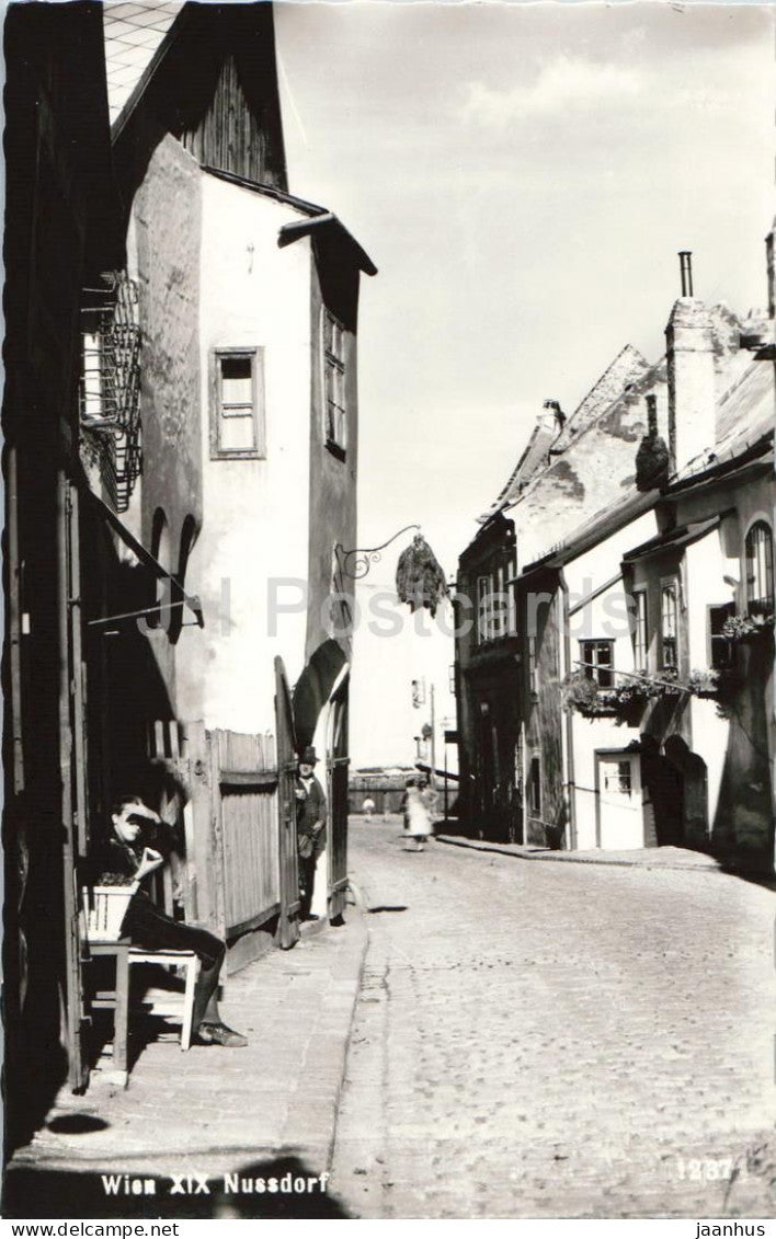 Wien XIX - Vienna - Nussdorf - street view - old houses - 1237 - old postcard - Austria - unused - JH Postcards