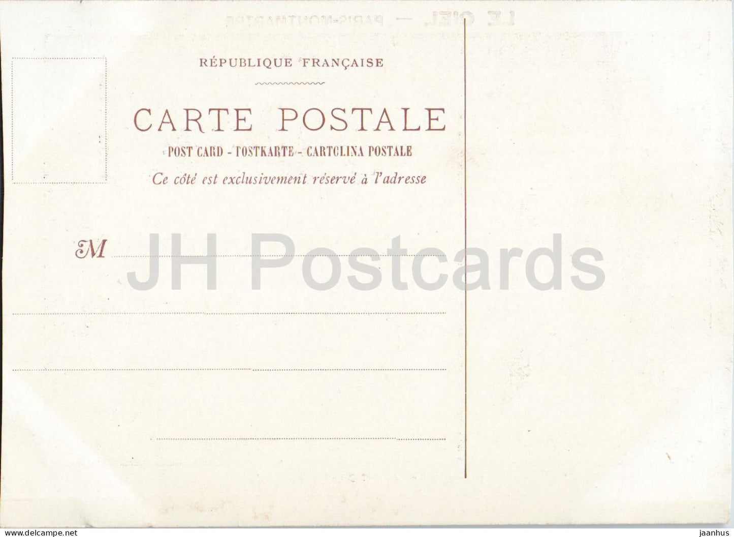 Paris Le Ciel Montmartre - Visions - La Confession - cabaret - carte postale ancienne - France - inutilisé 