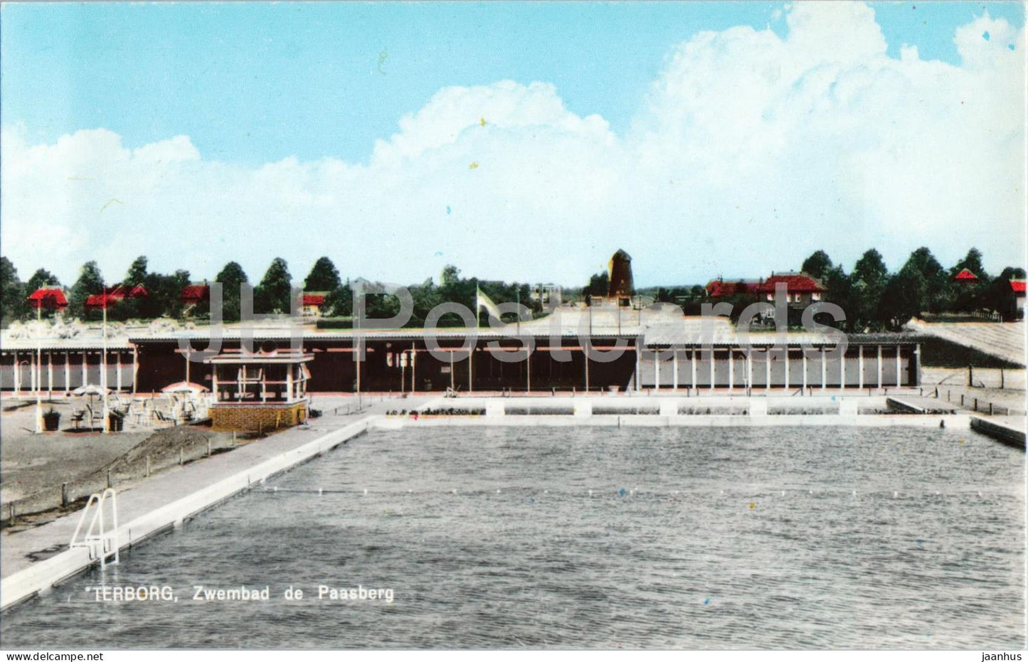 Terborg - Zwembad de Paasberg - swimming pool - 1166 - old postcard - Netherlands - unused - JH Postcards