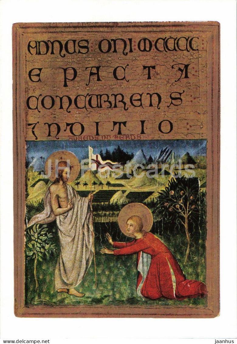 painting by Giovanni di Paolo - Noli me tangere - Italian art - 1971 - Germany DDR - unused - JH Postcards