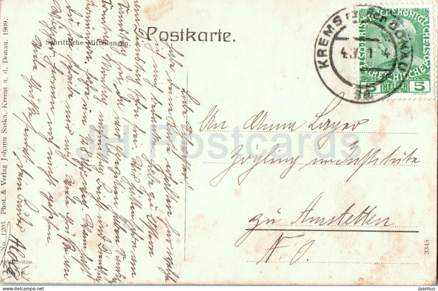 Krems a. d. Donau - town view - 1205 - old postcard - 1914 - Austria - used