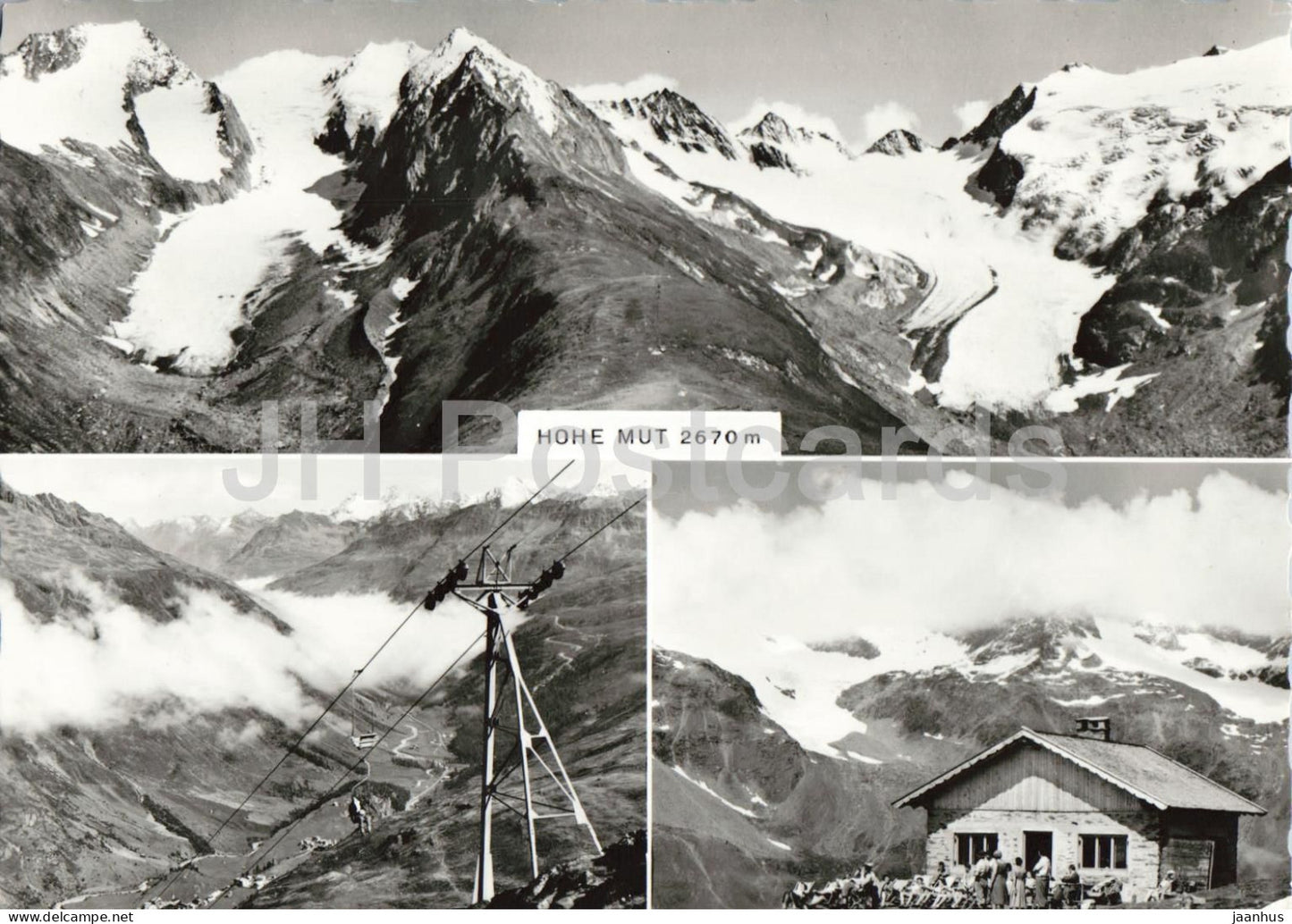 Blick von der Hohen Mut auf Gaisberg Rotmoos u Wasserfall Gletscher - Otztal - Tirol - old postcard - Austria - unused - JH Postcards
