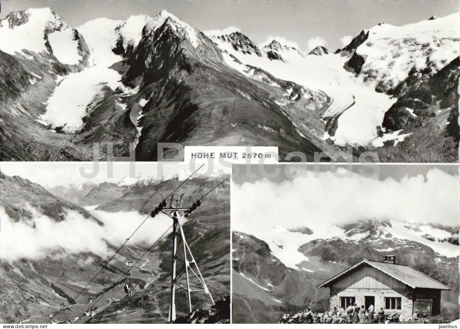 Blick von der Hohen Mut auf Gaisberg Rotmoos u Wasserfall Gletscher - Otztal - Tirol - old postcard - Austria - unused - JH Postcards