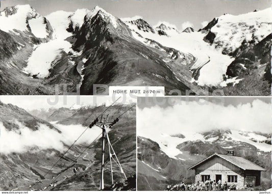 Blick von der Hohen Mut auf Gaisberg Rotmoos u Wasserfall Gletscher - Otztal - Tirol - old postcard - Austria - unused - JH Postcards