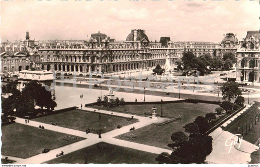 Paris - Perspective sur la place du Carrousel et le palais du Louvre - palace 341 - old postcard - 1944 - France - used - JH Postcards