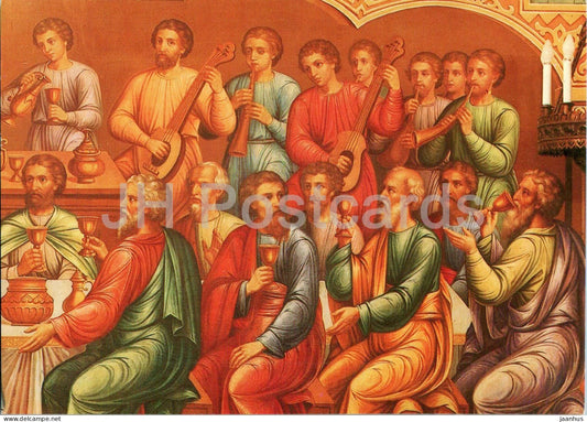 Moscow Kremlin - Faceted Chamber - Parable of the Just and Unjust Judges - detail of mural - 1985 - Russia USSR - unused - JH Postcards