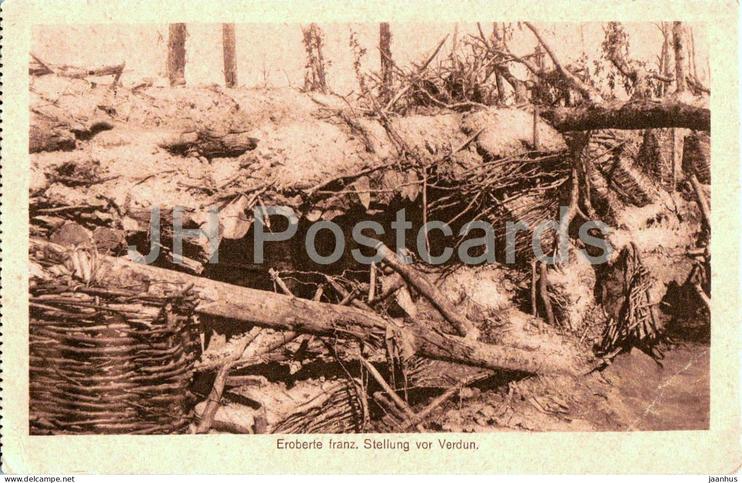 Eroberte franz Stellung vor Verdun - Captured French position - WWI - Feldpost - old postcard - 1916 - France - used - JH Postcards