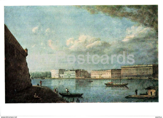 painting by Fedor Alekseyev - Palace Embankment from the Peter and Paul Fortress Russian art 1974 - Russia USSR - unused - JH Postcards