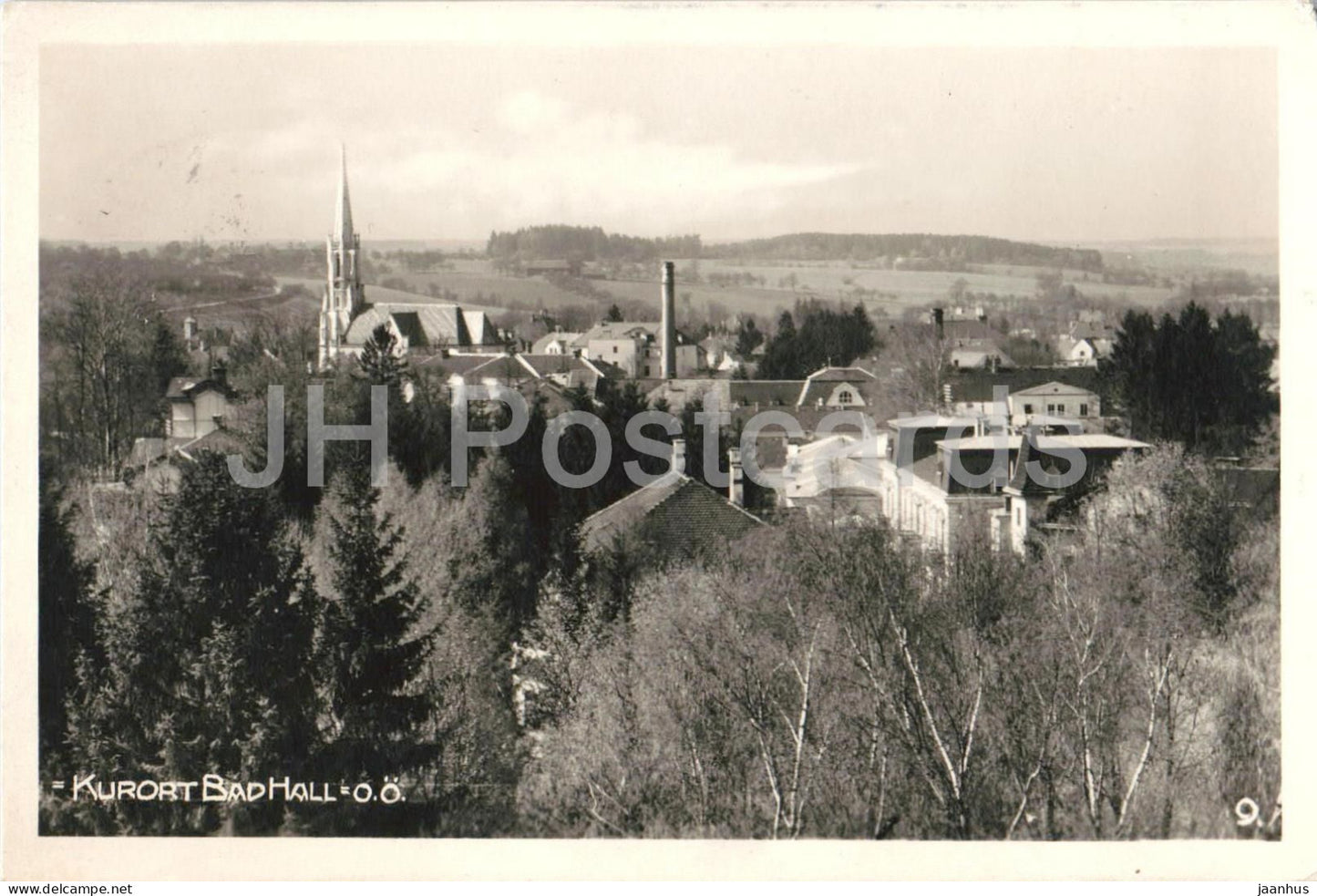 Kurort Bad Hall - Town view - panorama - 9 - old postcard - 1920s - Austria - used - JH Postcards