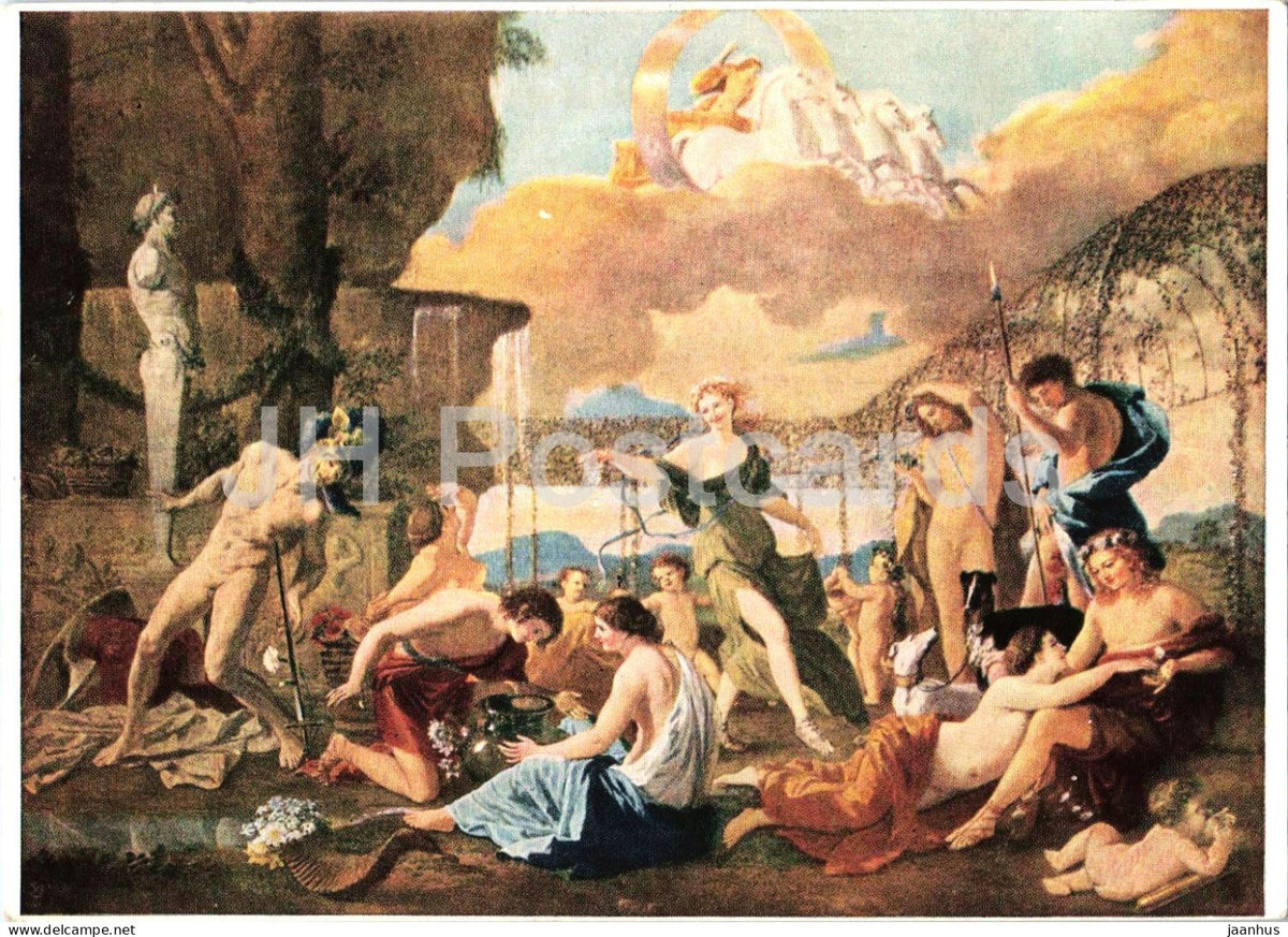 painting by Nicolas Poussin - The Realm of Flora - Das Reich der Flora - French art - 1960 - Germany DDR - unused - JH Postcards