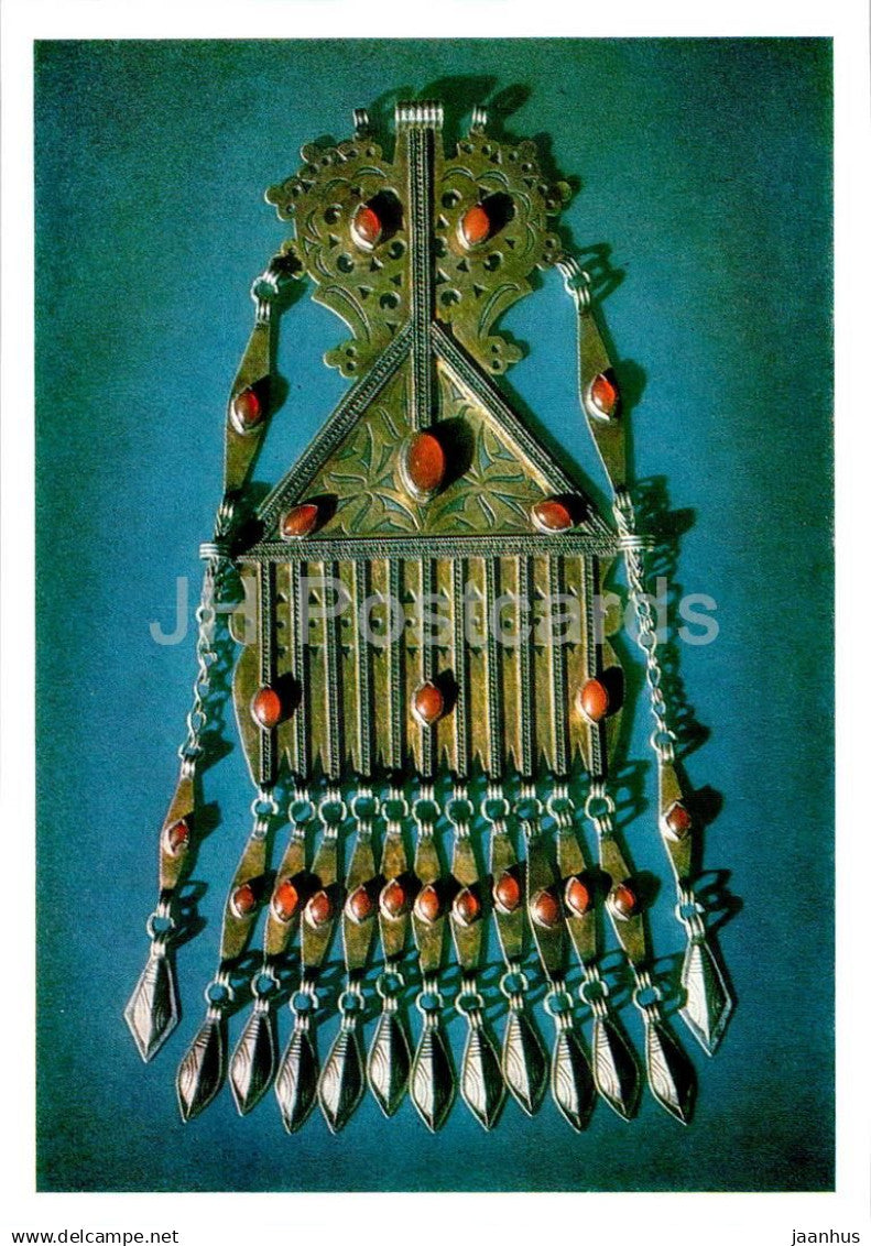 Turkmenian Jewelry - Girls back ornament The Tekke - Turkmenian Art - 1985 - Turkmenistan USSR - unused - JH Postcards