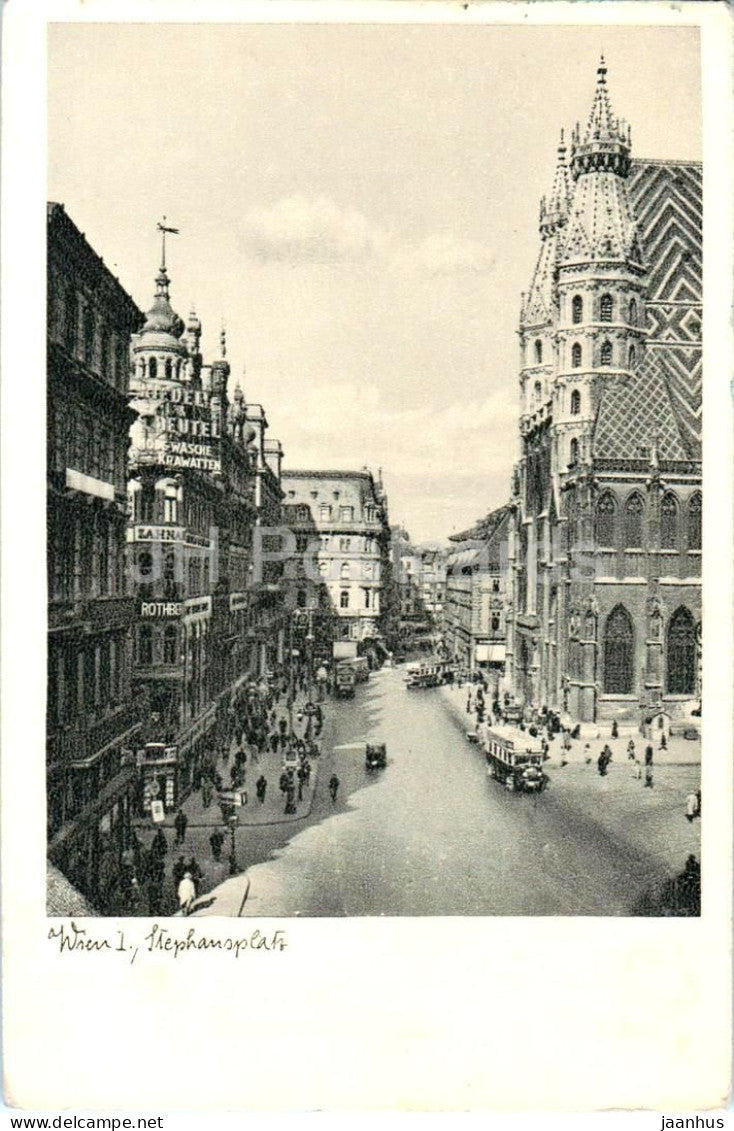 Wien - Vienna - Stephansplatz - architecture - city view - bus - 121/72 - old postcard - 1942 - Austria - unused - JH Postcards