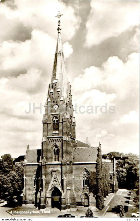 Lund - Allhelgonakyrkan - All Saints Church - old postcard - Sweden - unused - JH Postcards