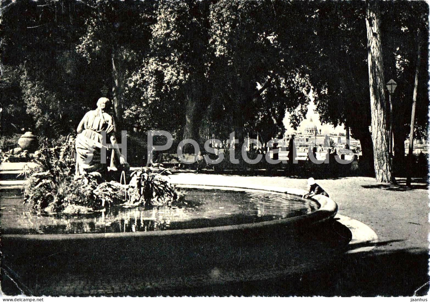 Roma - Rome - Pincio - Fontana del Mose - Moses Fountain - old postcard - 1952 - Italy - used - JH Postcards