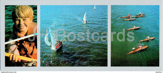 Bay of the Peter the Great - Amursky Bay - sailing boat - 1980 - Russia USSR - unused - JH Postcards