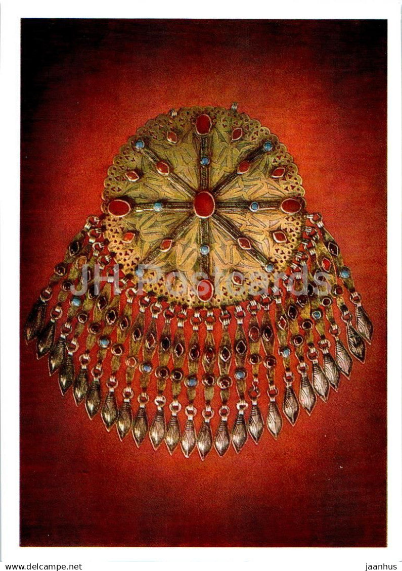 Turkmenian Jewelry - Collar clasp The Tekke - Turkmenian Art - 1985 - Turkmenistan USSR - unused - JH Postcards