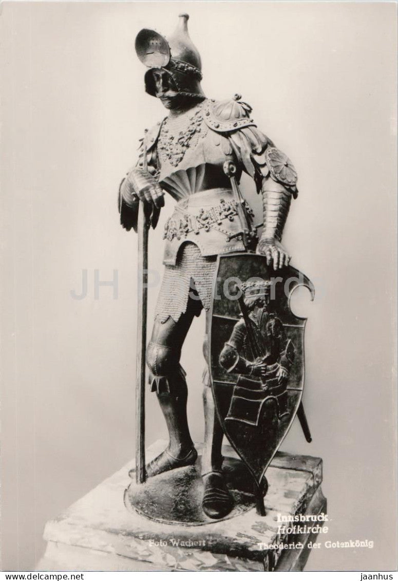 Innsbruck - Hofkirche - Theoderich der Gotenkoenig - Church - interior - statues - old postcard - Austria - unused - JH Postcards