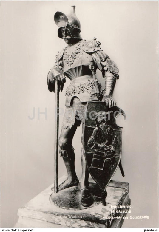 Innsbruck - Hofkirche - Theoderich der Gotenkoenig - Church - interior - statues - old postcard - Austria - unused - JH Postcards