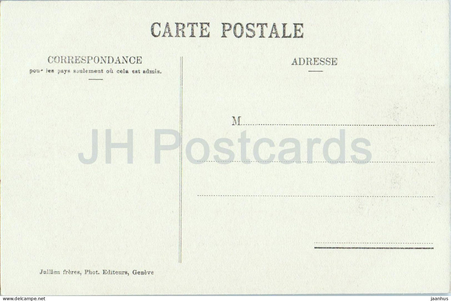 Rive du Leman - boat - J.J. 2655 - old postcard - Switzerland - unused