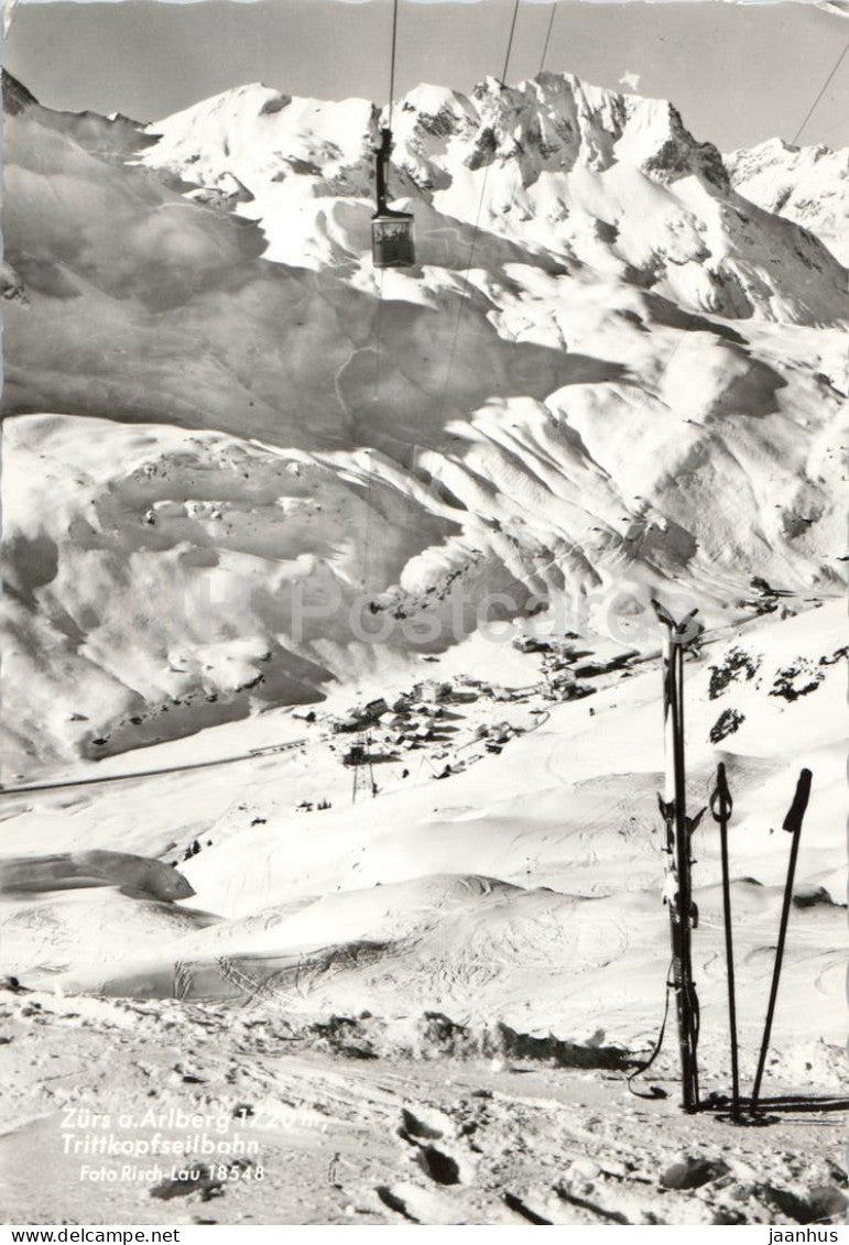 Zurs a Arlberg Trittkopfseilbahn - mountains winter sport - ski resort - cable car Alps - 18548 - 1970 - Austria - used - JH Postcards