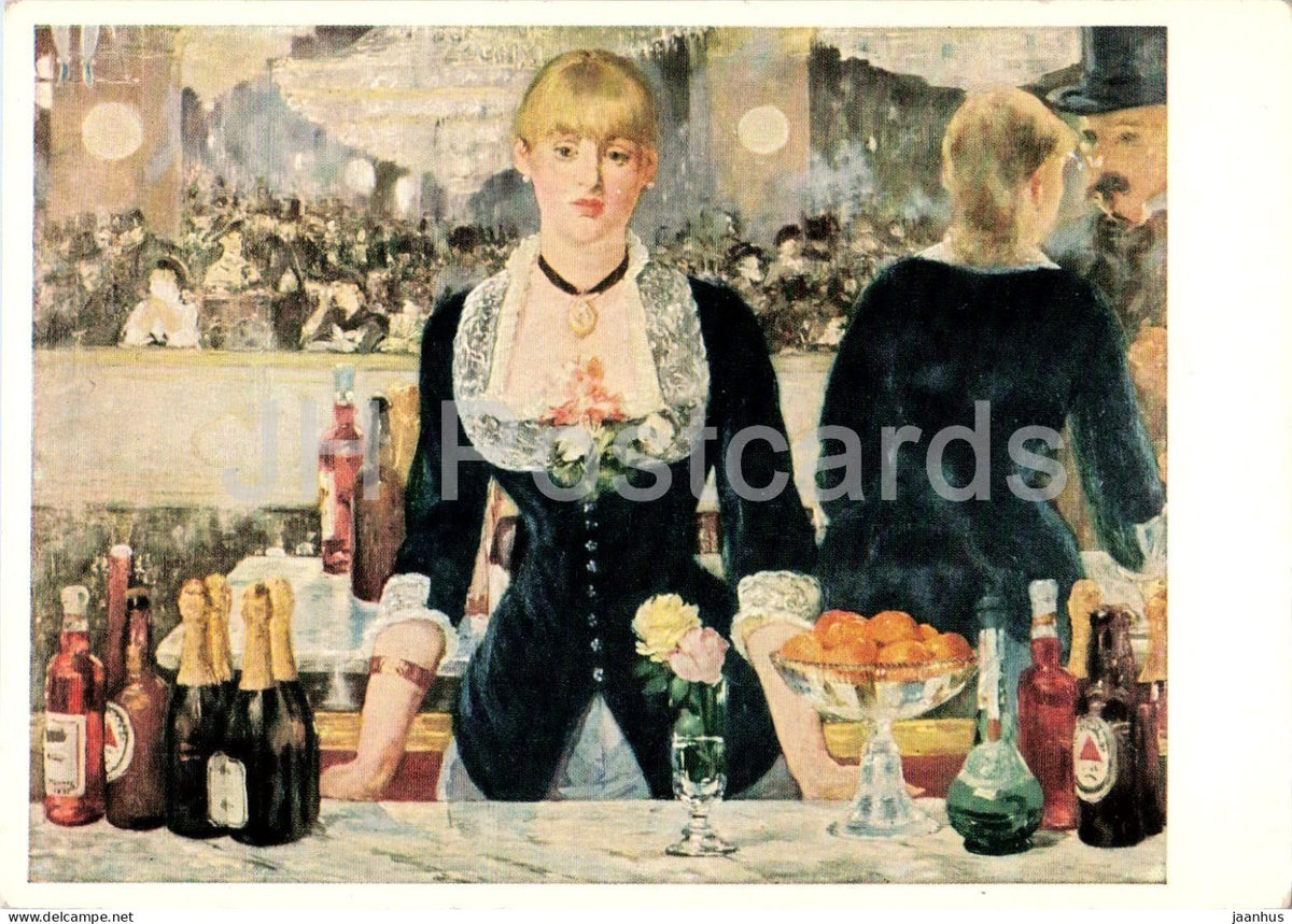 painting by Edouard Manet - A Bar at the Folies Bergere - French art - 1963 - Germany DDR - unused - JH Postcards