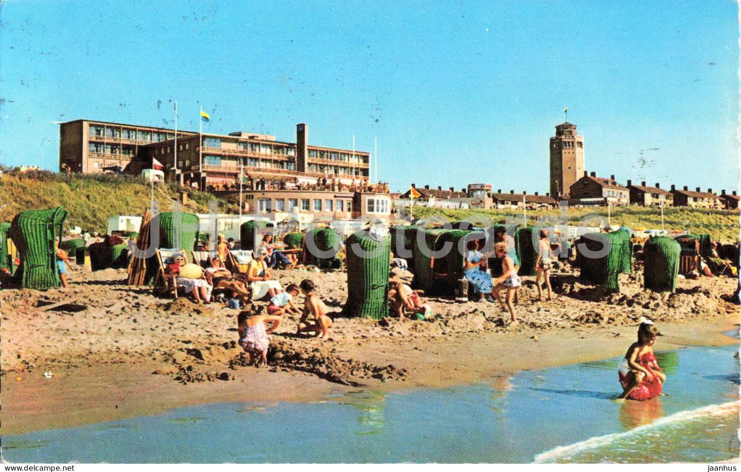 Zandvoort Aan Zee - Hotel Bouwes en Zuid Boulevard - South Boulevard - beach - 1961 - Netherlands - used - JH Postcards