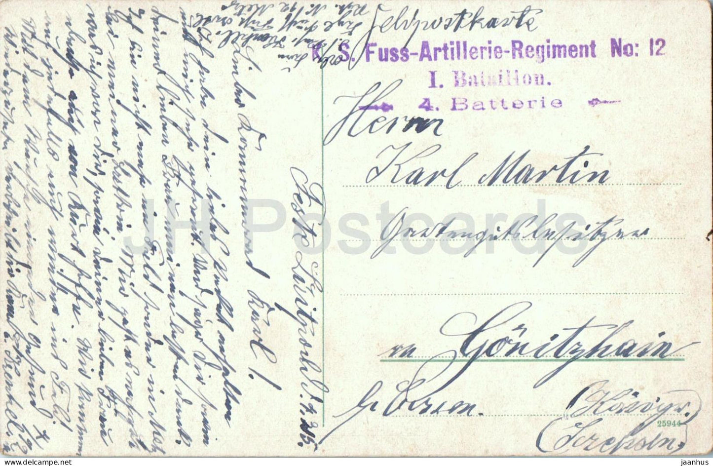 Metz – Panorama – Feldpost – Militärpost – Füss Artillerie Regiment 12 – alte Postkarte – 1915 – Frankreich – gebraucht 
