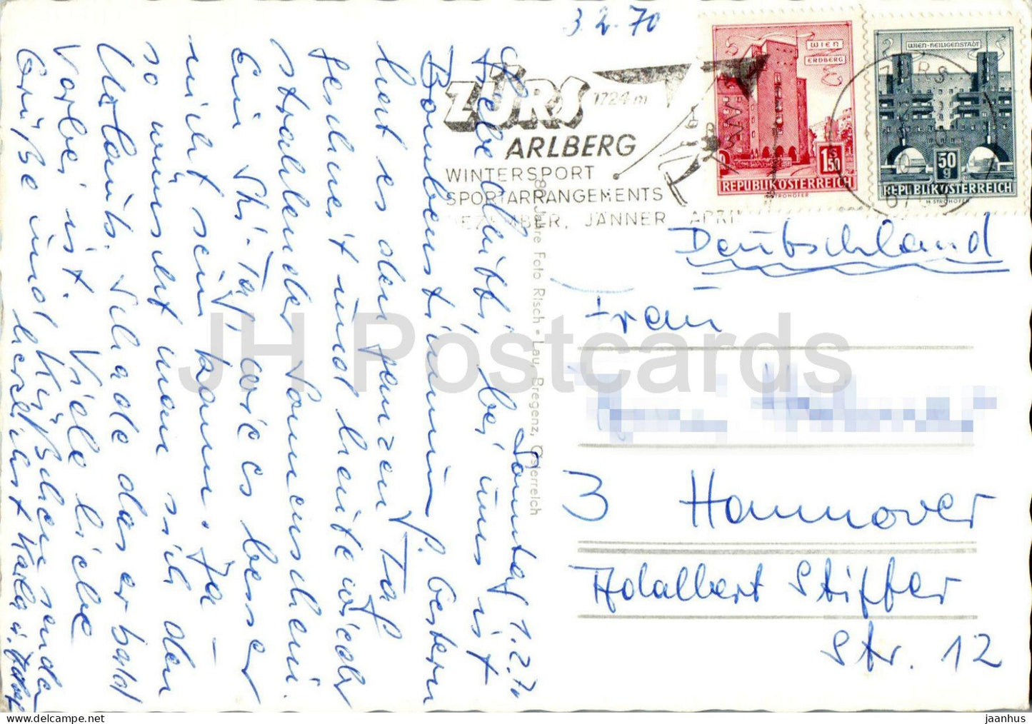 Zurs a Arlberg Trittkopfseilbahn - mountains winter sport - ski resort - cable car Alps - 18548 - 1970 - Austria - used