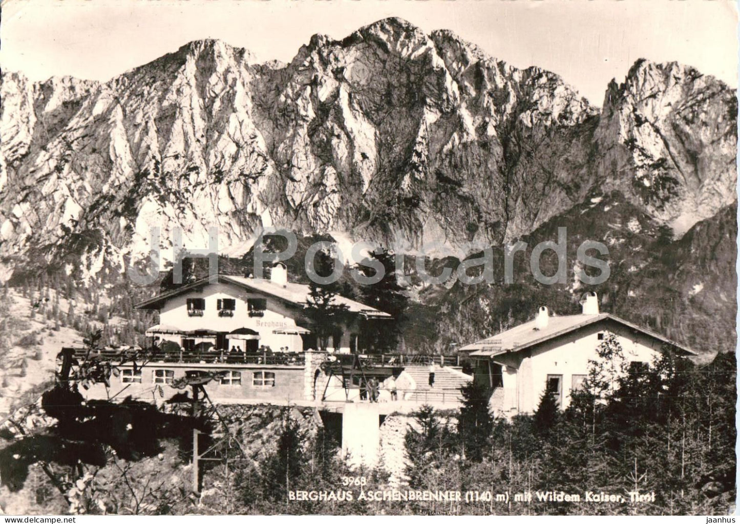 Berghaus Aschenbrenner 1140 m mit Wildem Kaiser - Tirol - mountain inn - 3968 - 1961 - Austria - used - JH Postcards