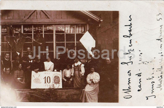 Innsbruck - 10th Anniversary group photo - 1793 S - old postcard - 1909 - Austria - used - JH Postcards