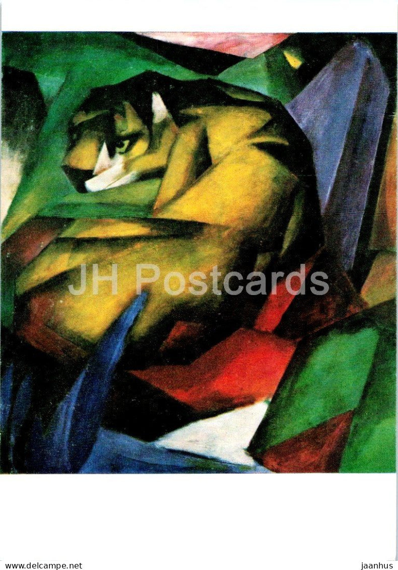 painting by Franz Marc - Tiger - German art - Expressionism - German art - 1978 - Germany DDR - unused - JH Postcards