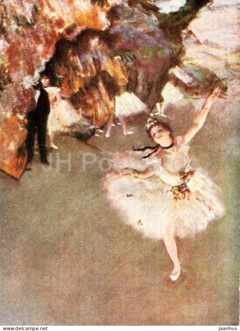 painting by Edgar Degas - Dancer on the Stage - Danseuse sur la scene - ballet - French art - 13349 - France - unused - JH Postcards