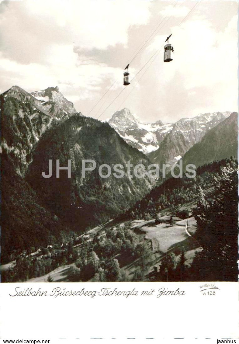 Seilbahn Burserberg Tschengla mit Zimba - cable car - mountains - alpine landscape - 128 - 1969 - Austria - used - JH Postcards