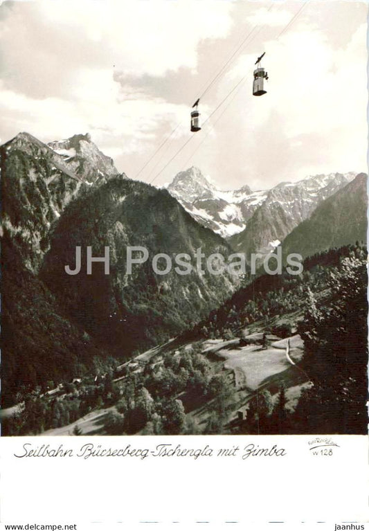 Seilbahn Burserberg Tschengla mit Zimba - cable car - mountains - alpine landscape - 128 - 1969 - Austria - used - JH Postcards