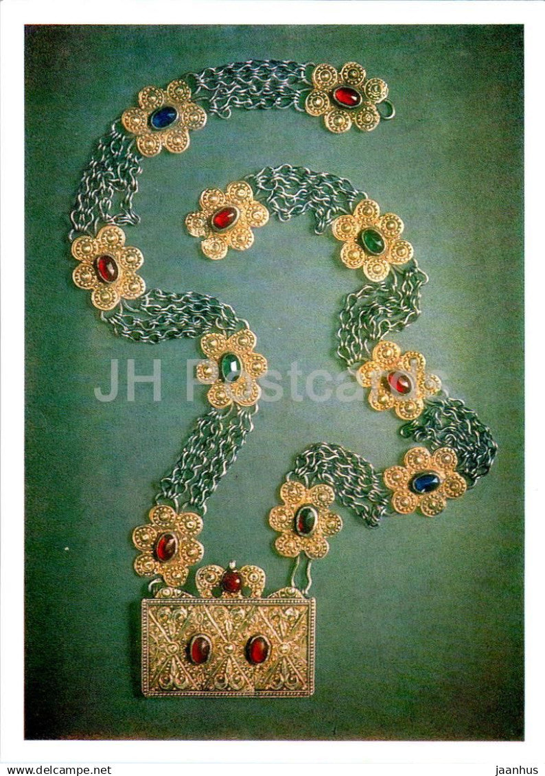 Turkmenian Jewelry - Pectoral amulet holder The Yomud - Turkmenian Art - 1985 - Turkmenistan USSR - unused - JH Postcards