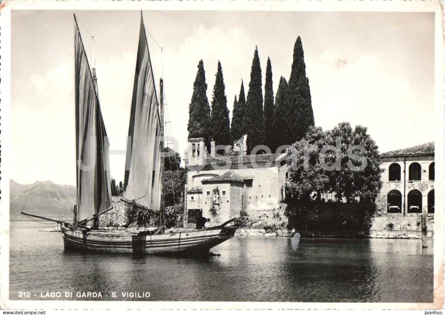 Lago di Garda - S. Vigilio - San Viglio - ship - boat - 212 - old postcard - Italy - unused - JH Postcards
