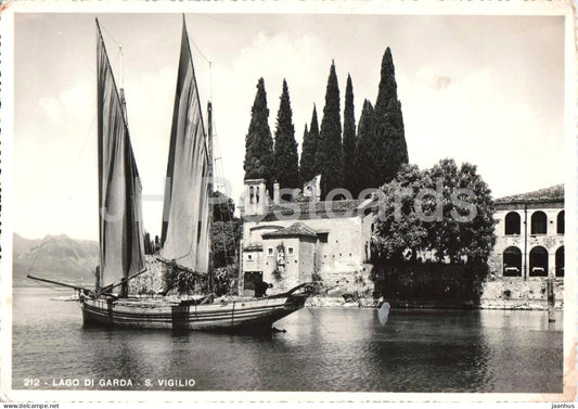Lago di Garda - S. Vigilio - San Viglio - ship - boat - 212 - old postcard - Italy - unused - JH Postcards