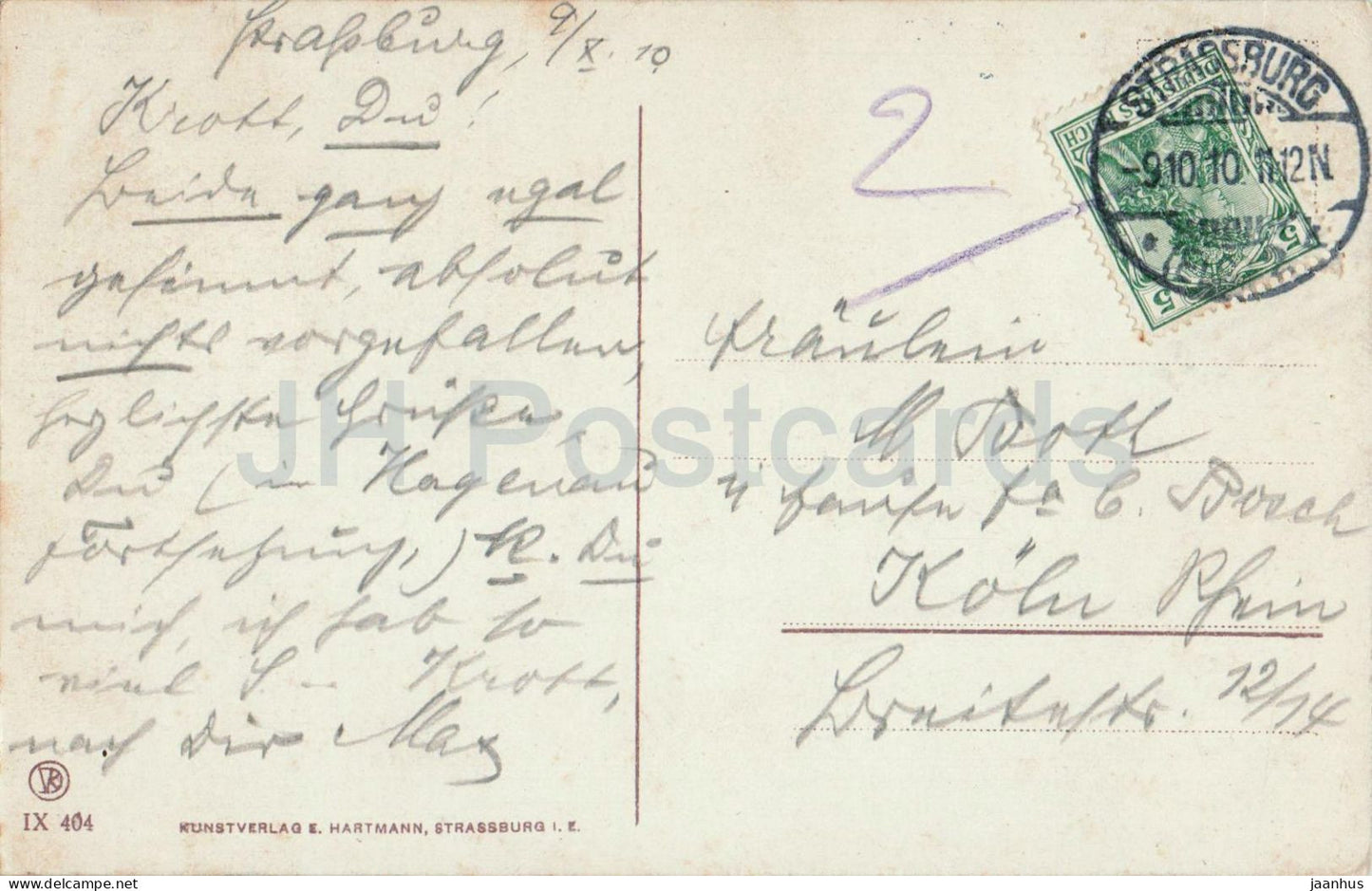 Strasbourg - Strassburg i. E. vom Spital aus - city view - cathedral - panorama - old postcard - 1910 - France - used