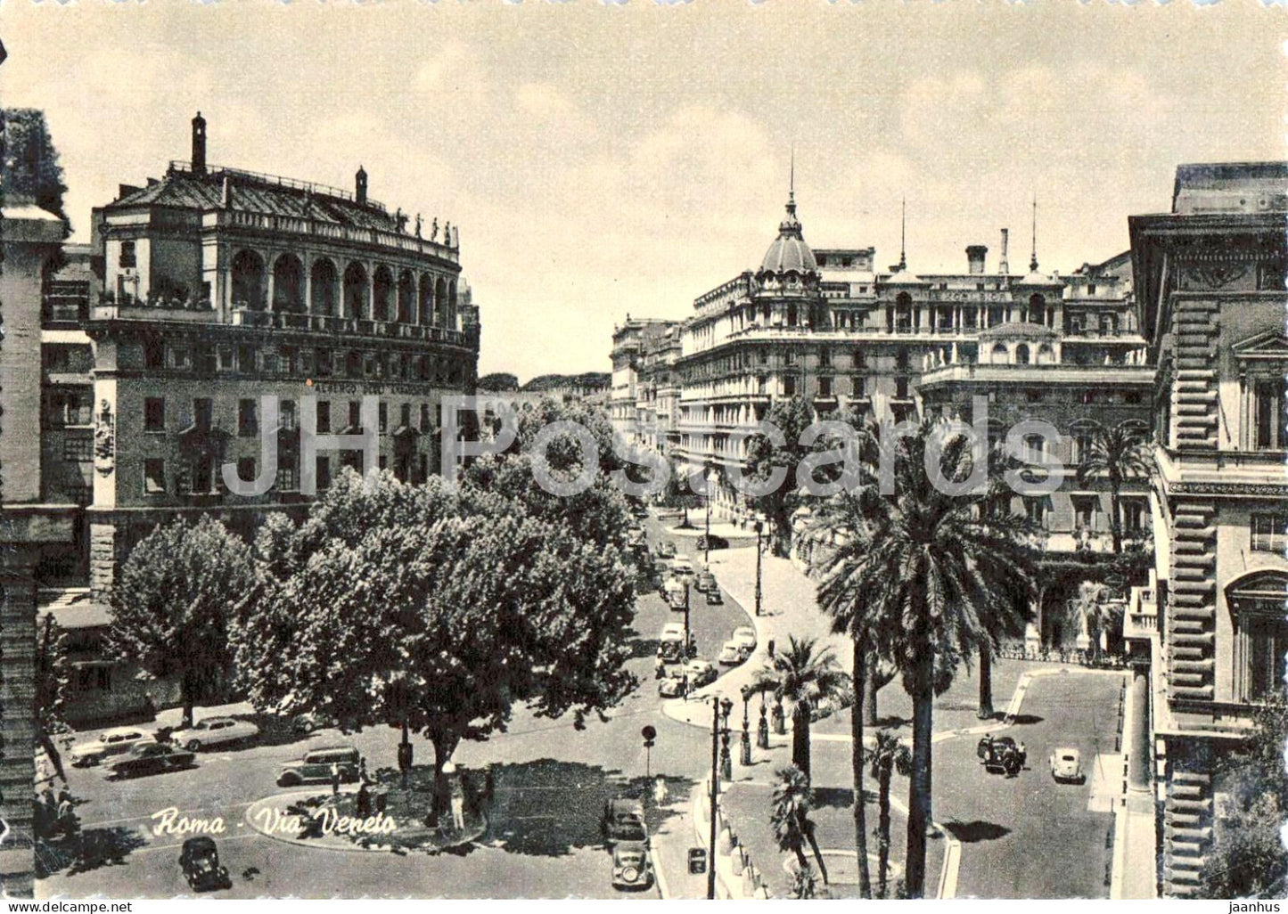 Roma - Rome - Via Veneto - Vittorio Veneto Street - old postcard - Italy - unused - JH Postcards