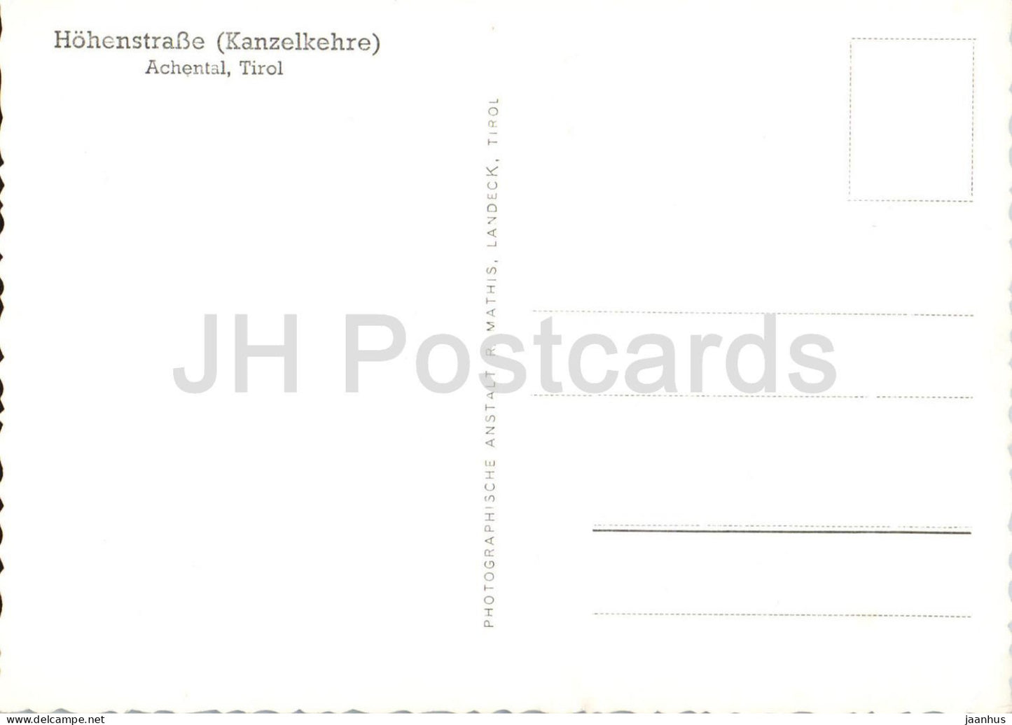 Hohenstrasse – Kanzelkehre – Achental – Tirol – Alpen – Panoramalandschaft – alte Postkarte – Österreich – unbenutzt 