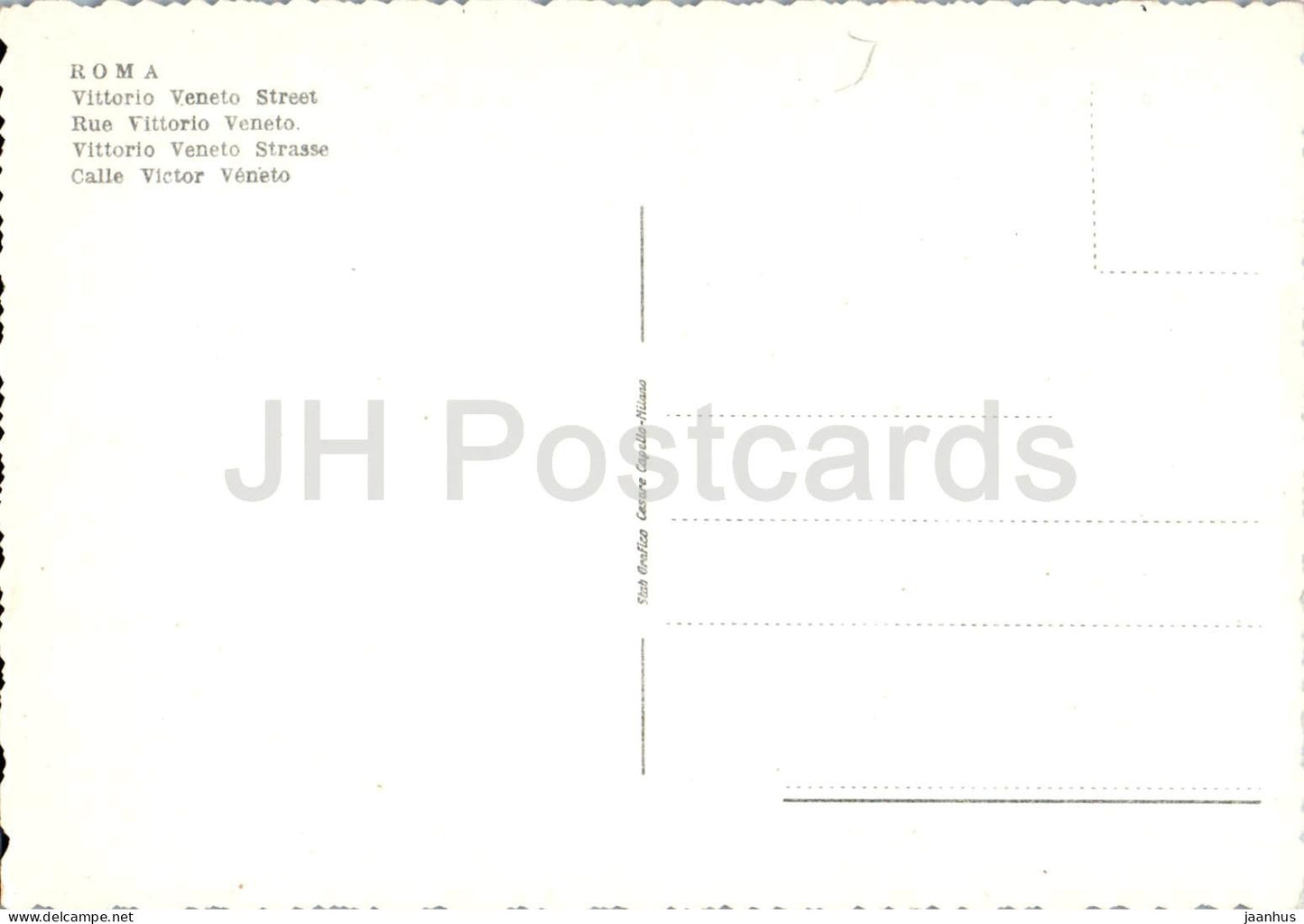 Roma - Rome - Via Veneto - Vittorio Veneto Street - old postcard - Italy - unused