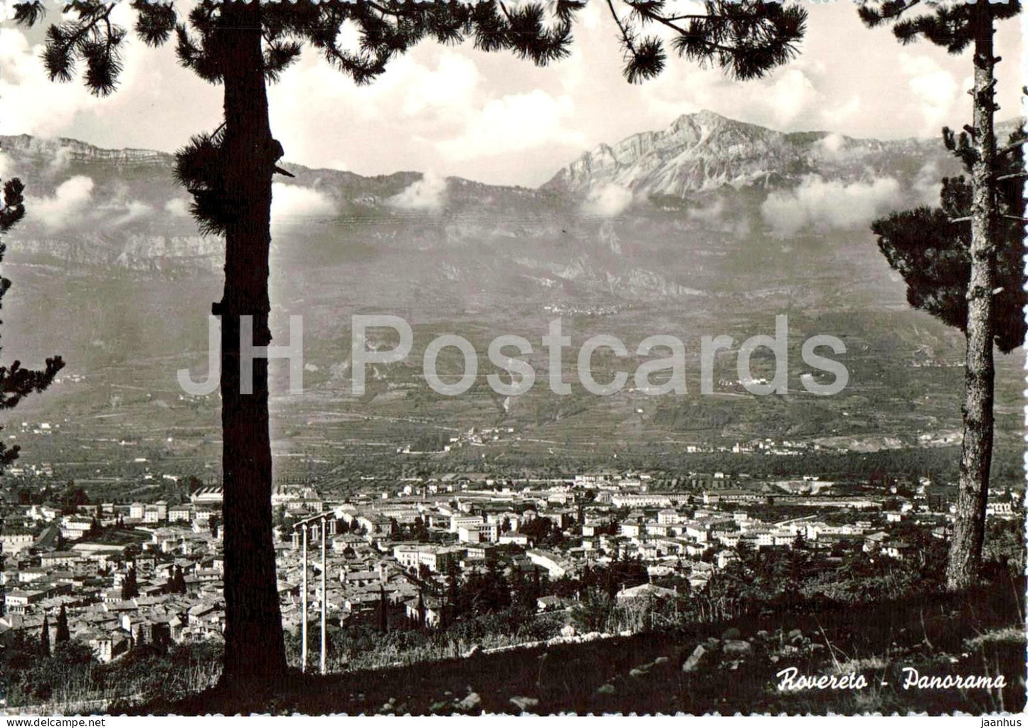 Rovereto - Panorama - town - valley - Alps - mountains - old postcard - Italy - unused - JH Postcards